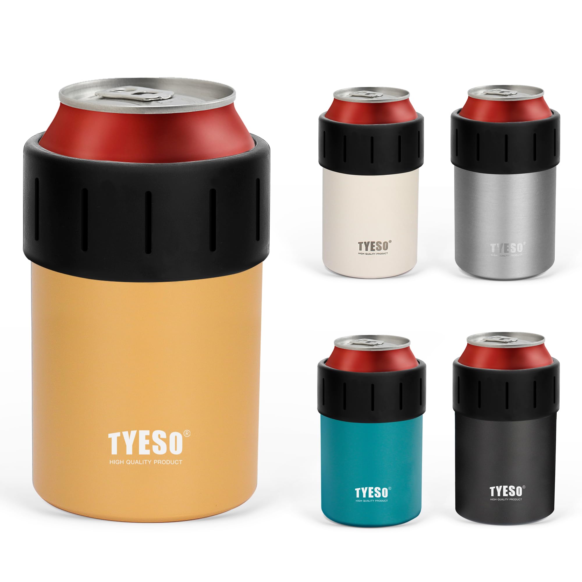 

Стакан TYESO Банка Холодная Пластиковая Бутылка Тепло Холод Банка 350 мл Вакуумная Изоляция Держатель, Хранение, Сохранение, Держатель, Банка, Нескользящий, (Желтый, 350 мл)