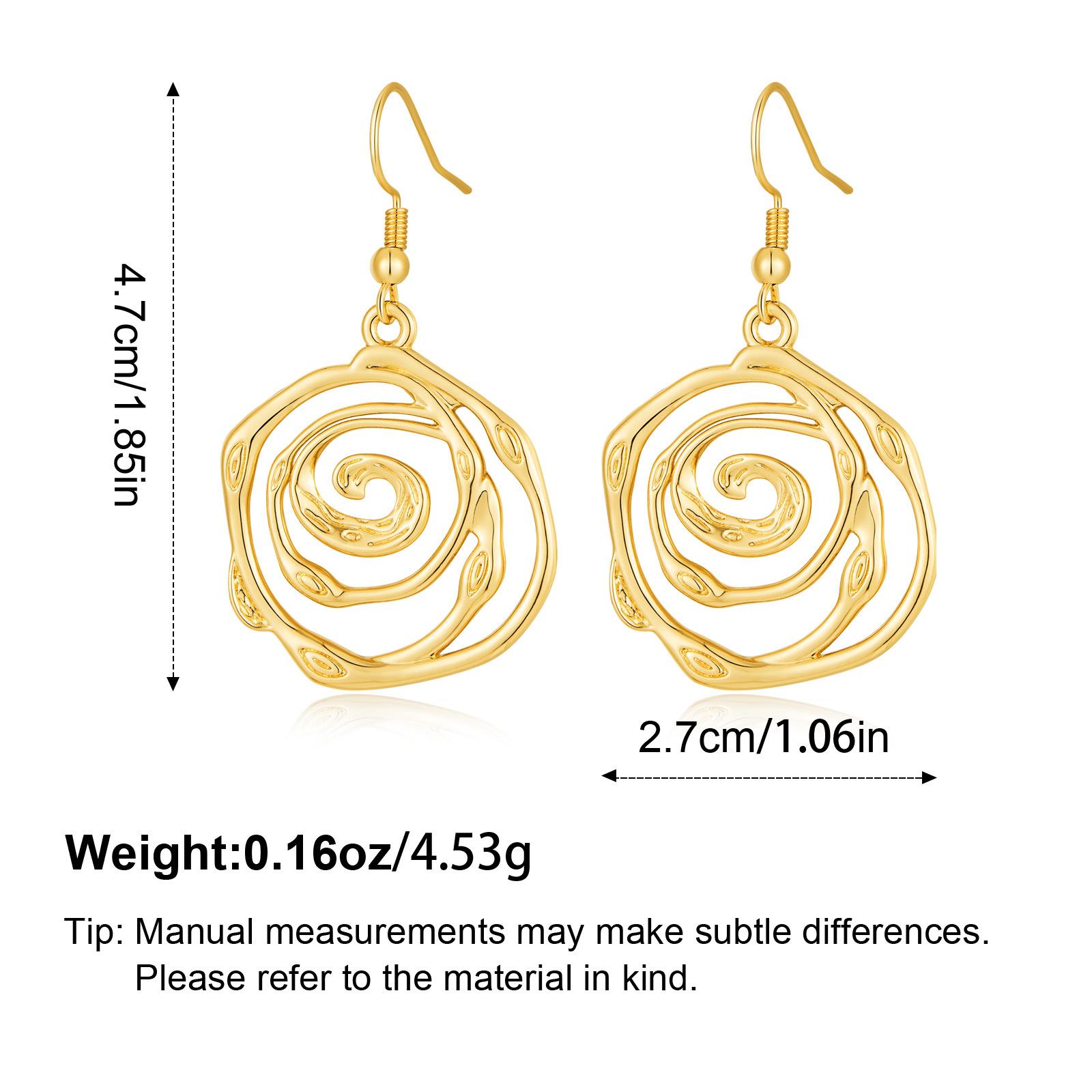 Vintage Style Flower Hollow Pendant Earrings Bohemian Style Fashion Earrings