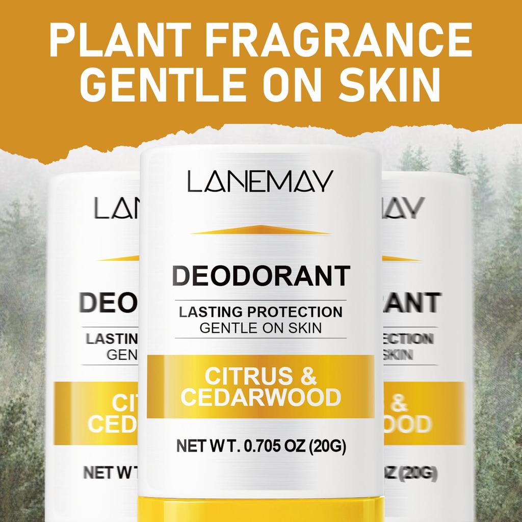 Man's Deodorant-Gentle Long Lasting Odor Protection With Cirus & Cedarwood-Suitable for All Skin Types, 20g