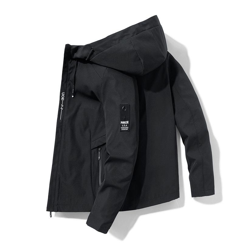 Men s Trendy Windproof Hooded Jacket for Autumn/Winter Outdoor Sports 5XL