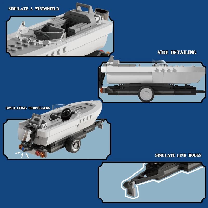 163 STÜCKE Schlepper Bausteine Anhänger Mit See Schnellboot Modell Steine Schreibtischdekoration Lernspielzeug Für Kinder Weihnachtsgeschenke
