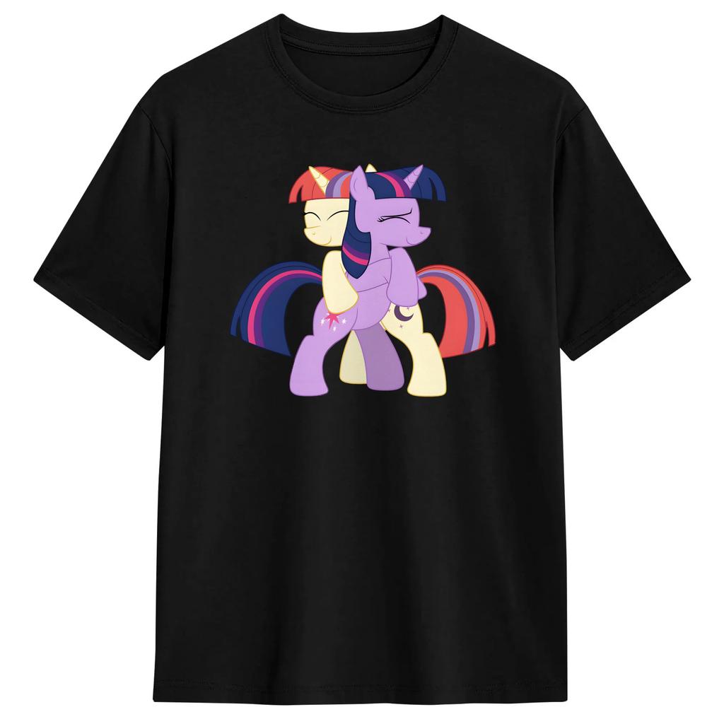 Rainbow Dash And Friends T Shirts Unisex Pure Cotton Funny TShirts Round Neck Free Hugs Tee Shirt Short Sleeve Clothes