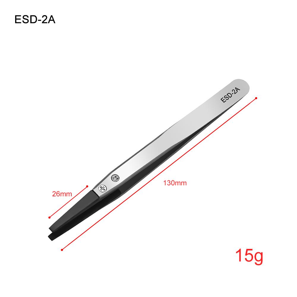 ESD Series Anti-static Long Thin Tip Hardened High Elasticity Sandblasting Tweezers