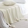 with Tassel Nordic Knitted Blanket Waffle Pattern Sofa Blanket Simple Nap Blanket  Air Condition