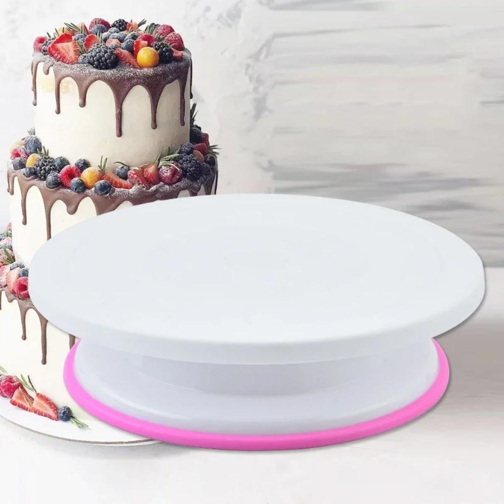 1Pcs Plastic Cake Turntable 360 Degree Rotating Anti-Slip Stand Platform for Home Cake Decorating Professional Bakery Tool
