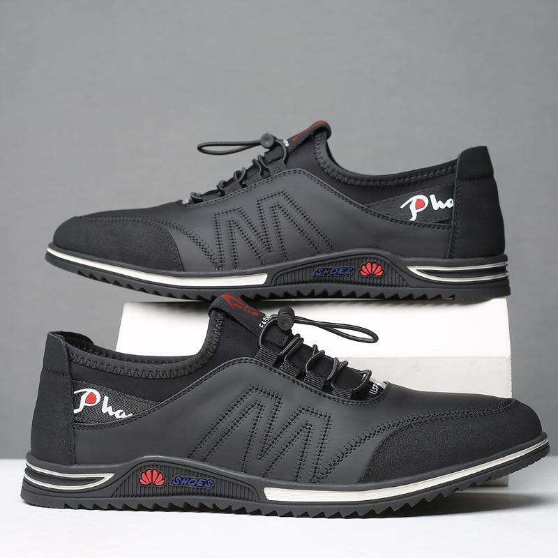 2025 new men's casual leather shoes men's shoes light and breathable trend Korean version trendy shoes board shoes