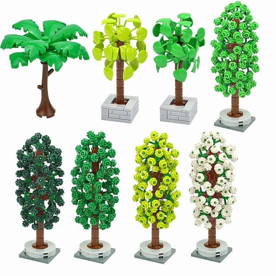 Activating Toys Moc Pine Tree Plant Set Spruce Tree Building Blocks City Farm Street View Garden Landscape Assembly 3778 32607 Educational Toys