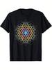 NEW LIMITED Flower Of Life & Mandela Diagram T-Shirt - Spiritual Symbolic Design, Loose Fit Casual Shirt For  & (S-3XL), All-Season, Machine Washable,