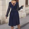 New Autumn Women's Lace Long-sleeved Solid Color Dress