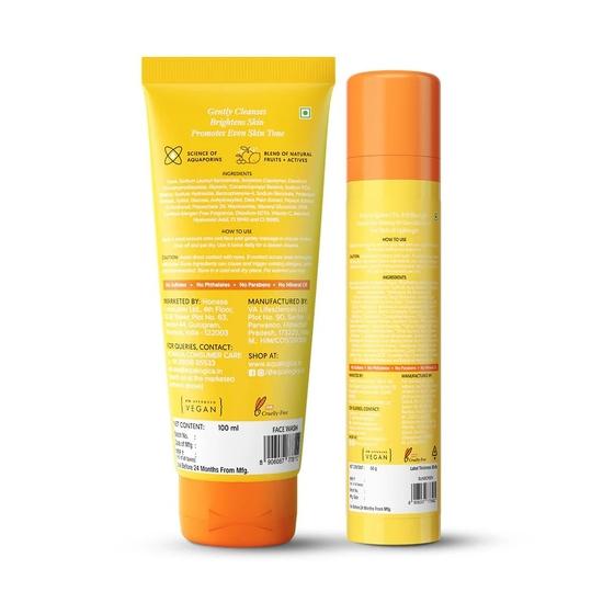Aqualogica Glow+ Dewy All Skin Type Skin Combo (Face Wash - 100G + 50 SPF Sunscreen - 50G)