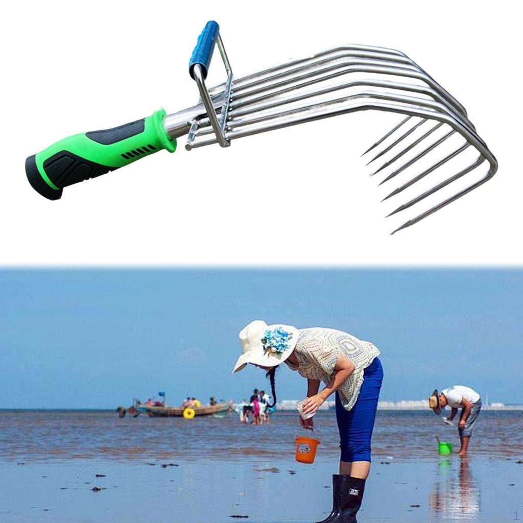 Hand Rake,Garden Rake Cultivator,Lightweight Rubber Handle Cultivating Soil Tiller,Digging for Yard