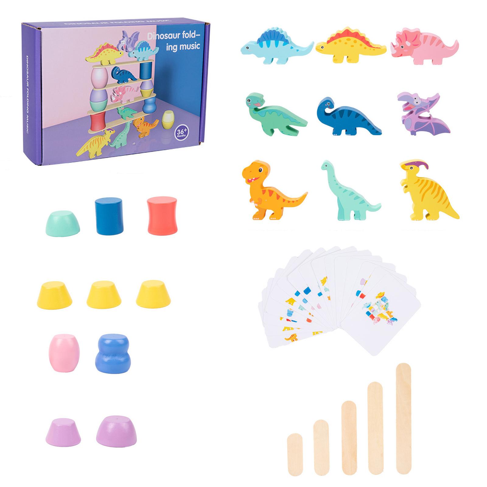 

Happy Stacking Dinosaurs,Wooden Stacking Toy For Toddlers, Colorful Dinosaur Balancing Activity Toy, Improves Fine Motor Skills And Dexterity One Size