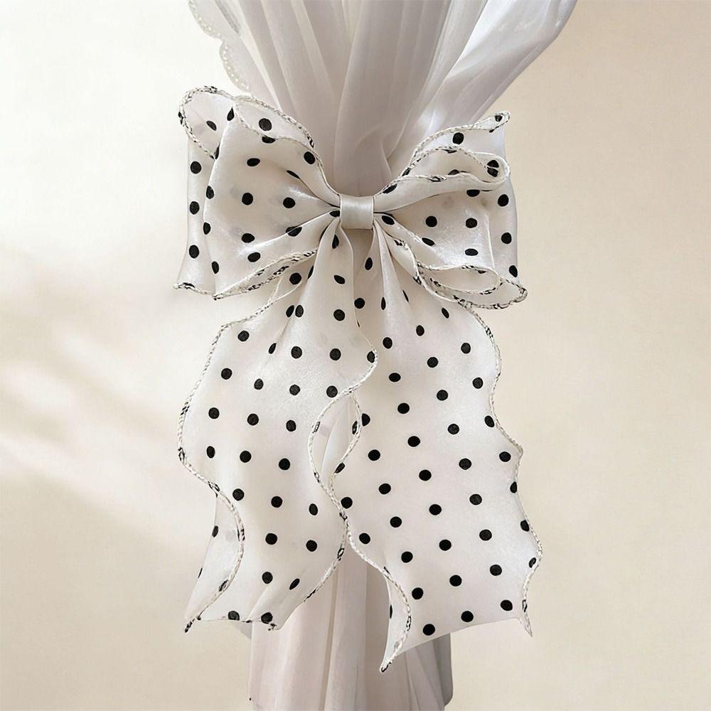 Organza Material Curtain Tieback Pink Tulip Bow Drapery Tieback Living Room Window
