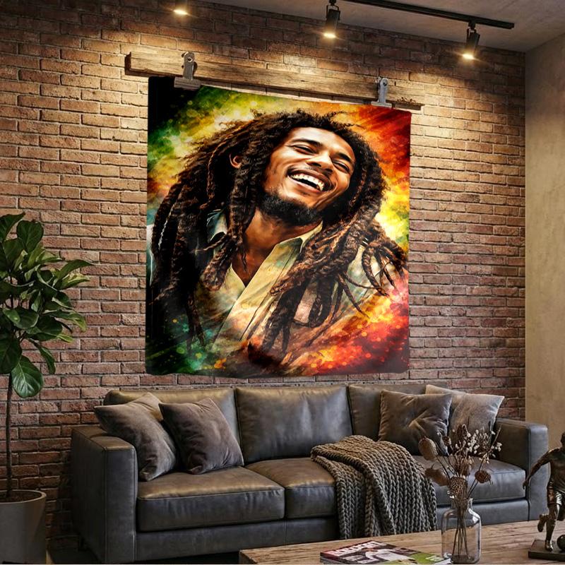 Bob Music Vibrant Art Printed Tapestry, Wall Hanging,Livingroom, Dormitory, Large Wall Decor, Fabric Decor Fan Birthday Gifts