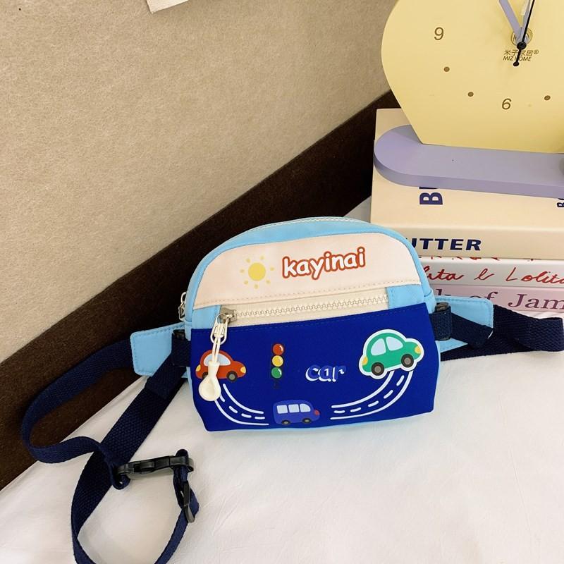 Adorable Cartoon Car Design Kids Backpack With Lightweight Nylon Fabric For Preschoolers