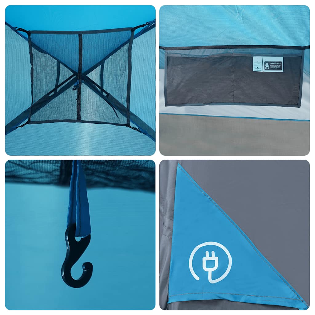 Dome Camping Tent for 2 Persons Blue Waterproof