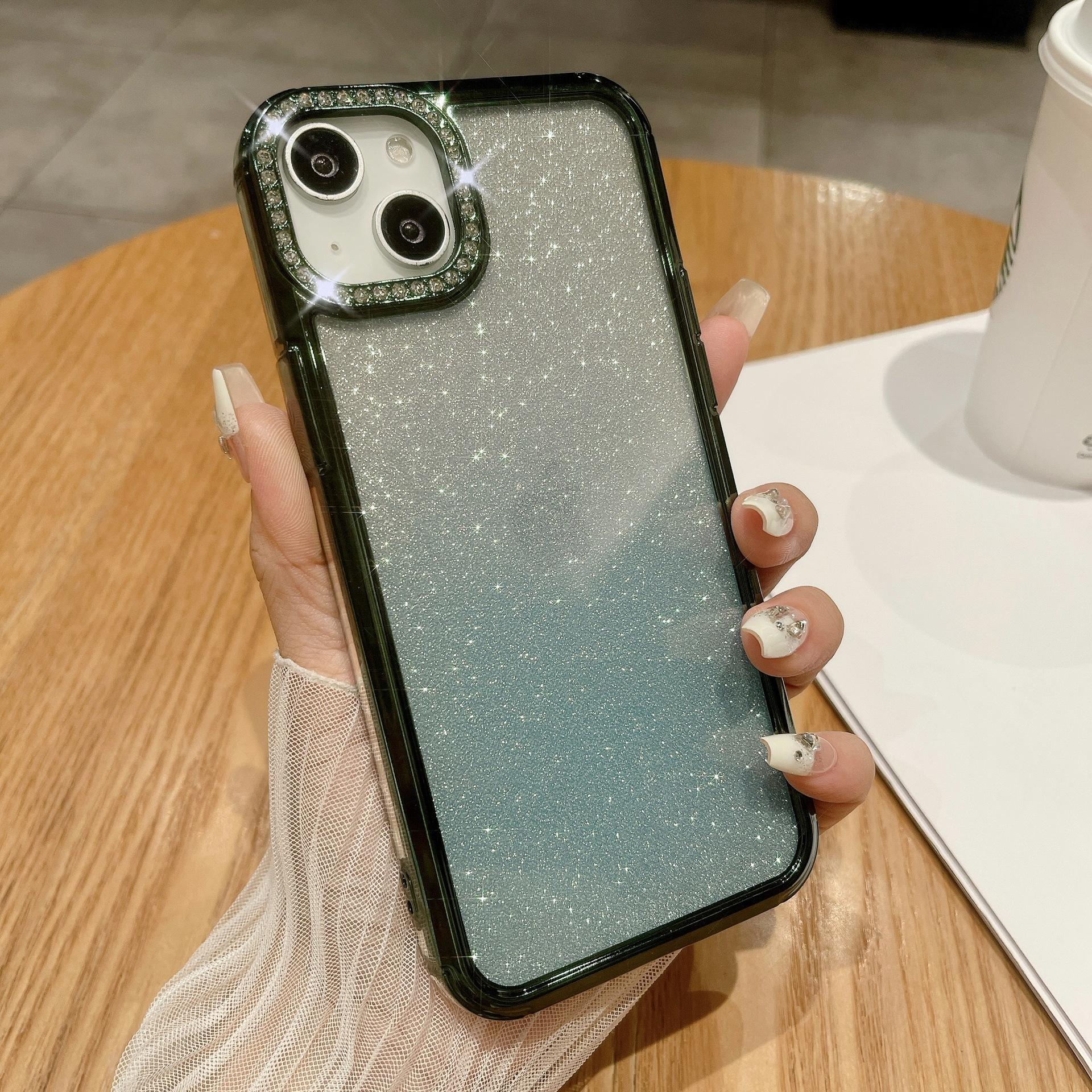 

Подходит для IPhone15promax, Градиентный блестящий объектив, Алмазный чехол для телефона, Apple 14 Алмазная лупа Apple 11Promax