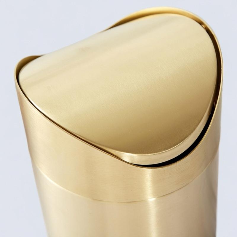 Elegant Mini Trash Can with Swing Lid 1.50L Capacity Perfect for Small Space and Personal Use
