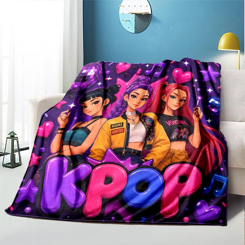 K Pattern Blanket for Home Decoration, Bed, Sofa, Car Travel, Camping, Suitable for All Seasons, Birthday Christmas Gift