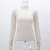 Spring Long Sleeved T-shirt Base Shirt Round Neck Slim Fit Top For Women