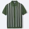 Camicie a Maniche Corte in Maglia da Uomo Casual Traspiranti a Bottoni con Colletto a Righe Top per Vacanze Estive Vintage in Maglia Camicie da Golf da Spiaggia Top per Uomo