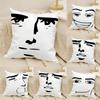 Funny Meme Face Pillow Case Natural Linen DoubleSided Printing Sofa Home Decor Cushion Cover