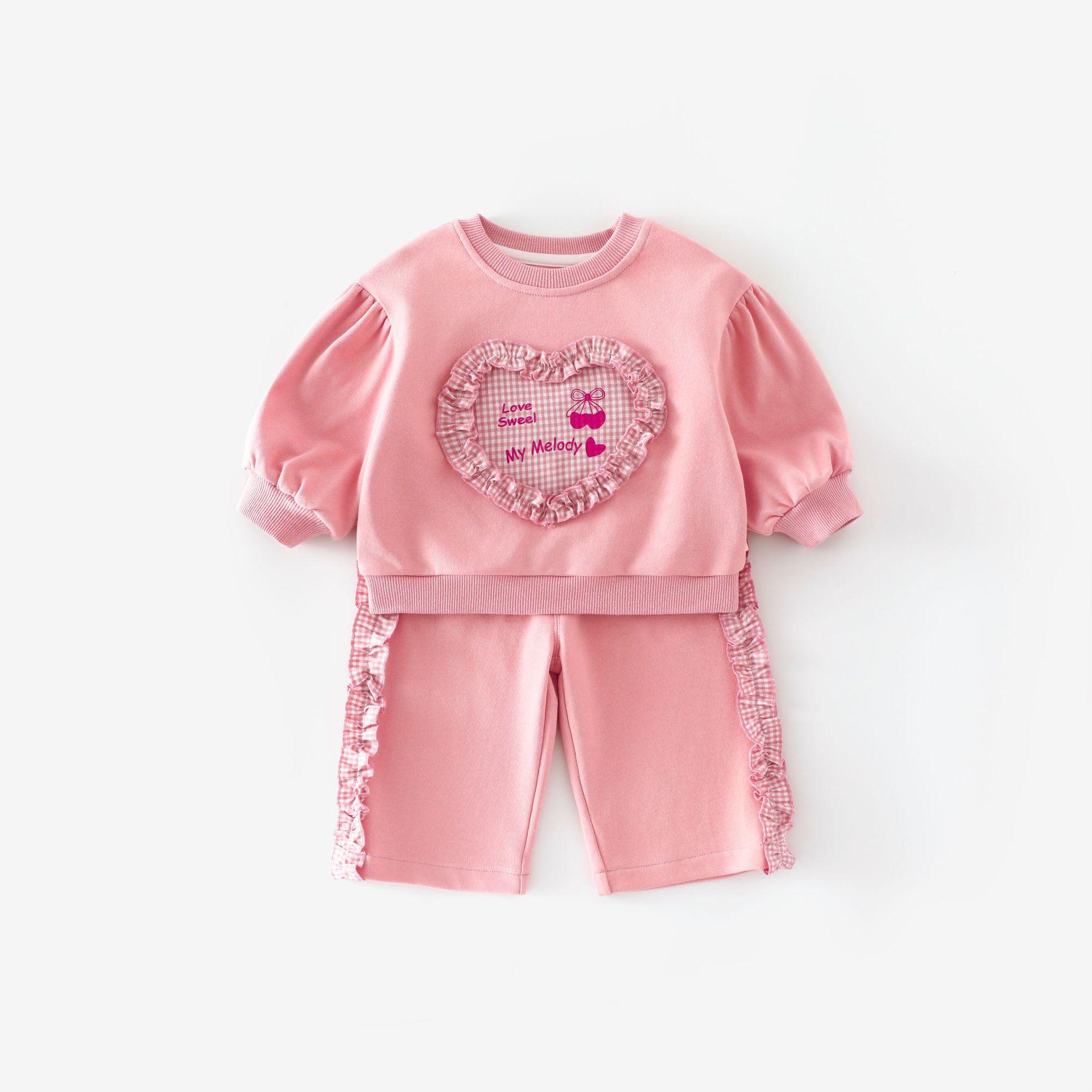 

Plaid Girls Sweatshirt & Sweatpants Set - Autumn 2025 Trend 73 cm розовый