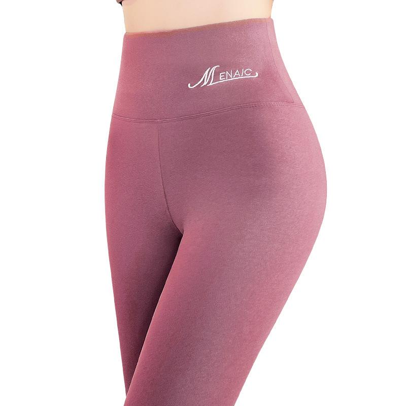 Leggings Double Brushed Thermal Underwear Comfortable Warm Cotton Pants Women Outdoor Wear High Waist Ankle Length Fleece Lined Trousers