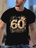 Its My Th Birthday Unisexs TShirt Golden Crown Number Geometric Print Casual Short Sleeve Cotton Tee Machine Was
