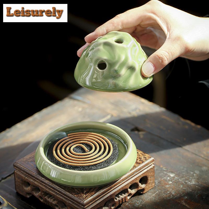 Antiker Celadon Berg Räuchergefäß im chinesischen Stil Räucherwasserfall Räucherstäbchenhalter Meditationsgefäß Tee-Set Handwerk