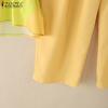 ZANZEA Women Short Sleeve Print Blouse and Pants Summer Two Piece Suit Sets