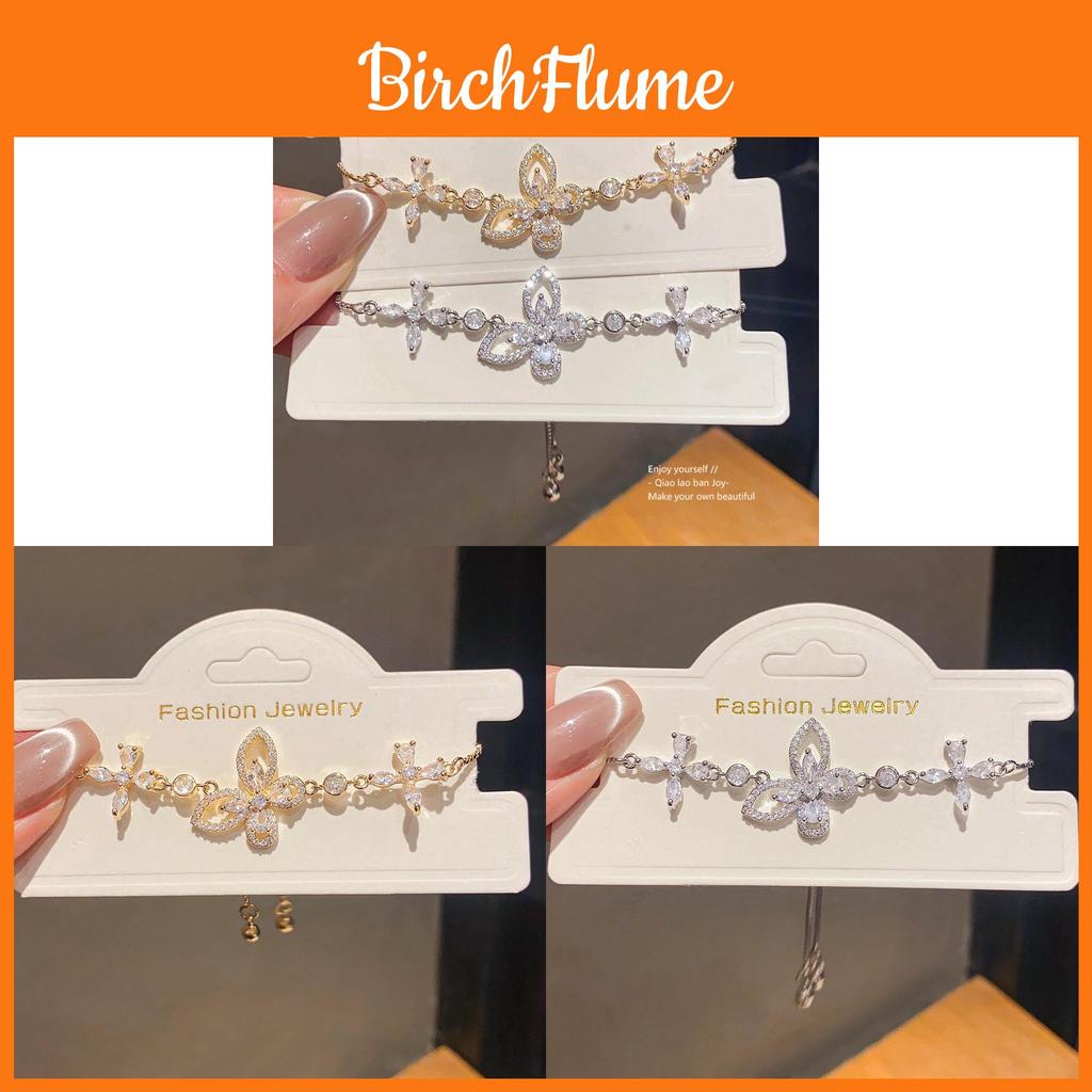 Butterfly Zirconia Bracelet For Women With Elegant Copper Design Perfect For Gift Giving