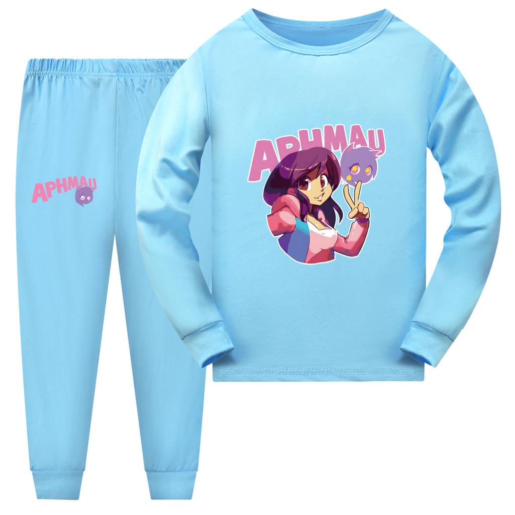 5369 Kids Girls APHMAU Printed Long Sleeves Top Pants Pajamas Sleepwear Sets