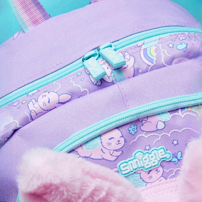 Australien Smiggle 3D-Cartoon-Plüsch-Engel-Kaninchen-Schultaschen für den Kindergarten, Klasse 1–2, Schülerbüchertasche, süße Kinder, Outdoor-Freizeitrucksäcke
