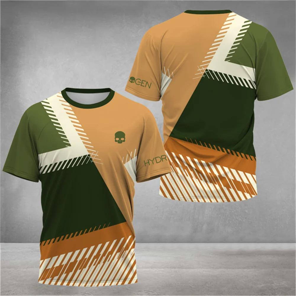 Summer Y2k Men's Tennis Men T-Shirts Fashion Striped Printed O-Neck Short Sleeve Tees Breathable Quick-Drying Sports Tops
