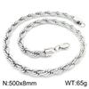 Spot Multi-Size Stainless Steel Twisted Rope Chain Necklace for Couples - Unisex Titanium Steel Design