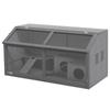 Hamster Cage, Wooden Small Animal Cage for Gerbils, Mice W/ Suspension Bridge, Openable Top, Hut, 85 X 45 X 44cm - Grey