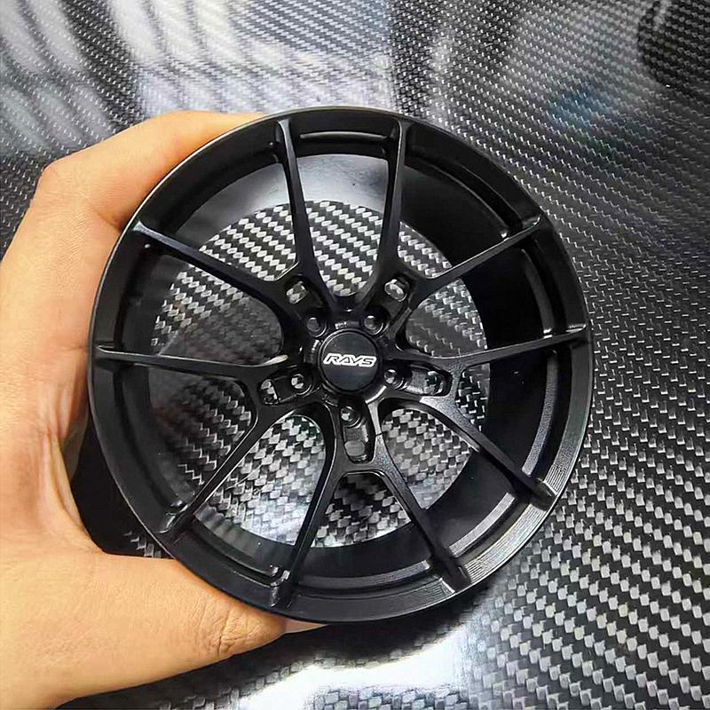 Metal Mini Road Wheel Rim, RAYs Aluminum Alloy Forged Refitting Wheel Model Modified Ornaments Desktop Display