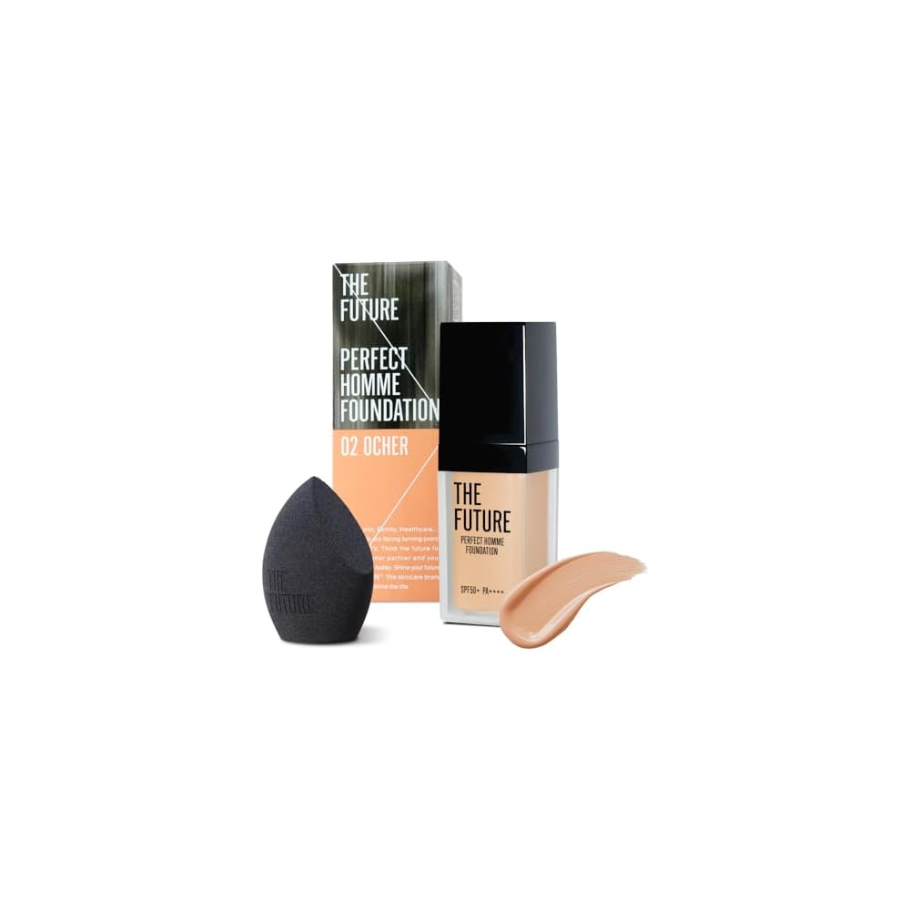 The Future Perfect Homme Foundation 35g with Sponge Shade 02 Ochre Liquid Foundation