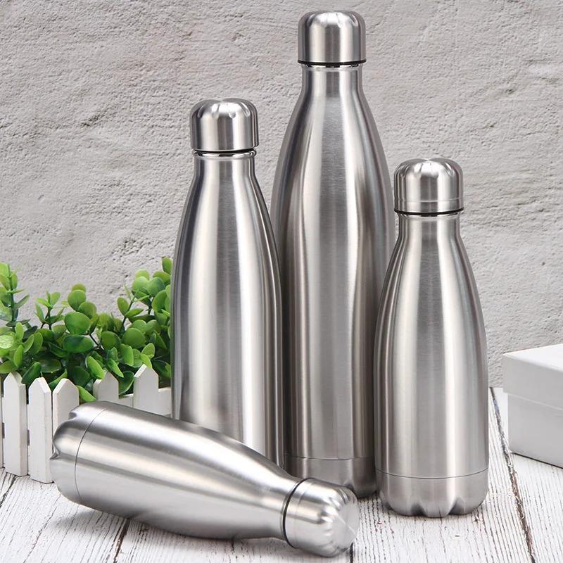 Stainless Steel Sport Water Bottle 500ml Free Shipping Leakproof Drink Cup for Travel & Gym