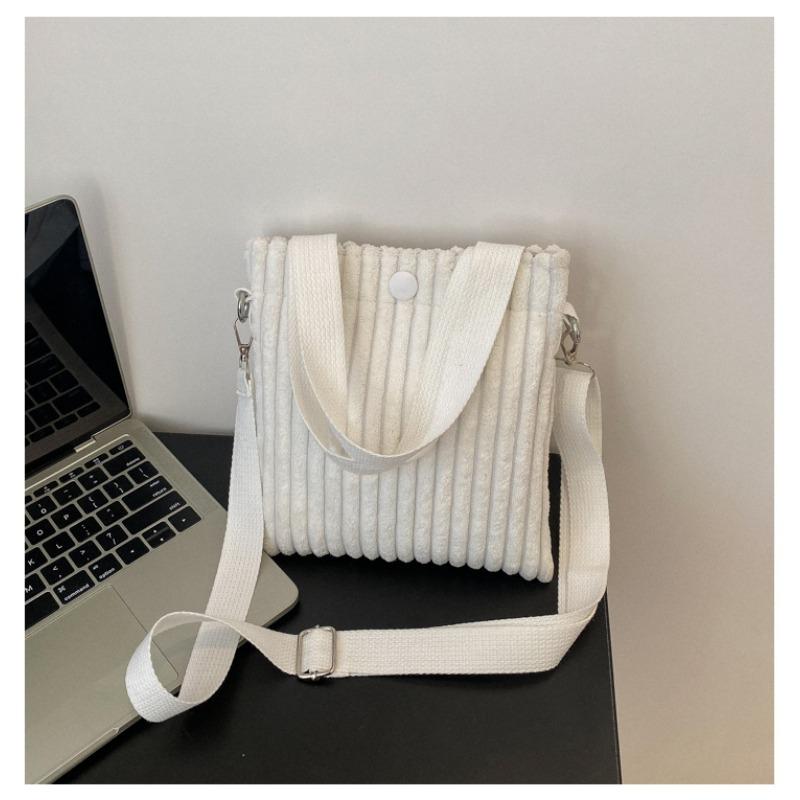 

Corduroy bucket bag new autumn and winter messenger bag handbag vertical casual mini tote bag 19*20.5*0.5 белый