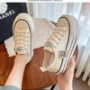 Versatile Platform Canvas Shoes 2025 Summer New Korean Version Small Man Height Increase Strap Low Top Board Explosion White Shoes