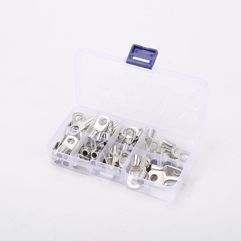 60Pcs Bolt Holes Tinned Car Copper Cable Lug Battery Terminal Group Wire Terminal Kit Connector Group Terminal Sc6-6 Sc16-8