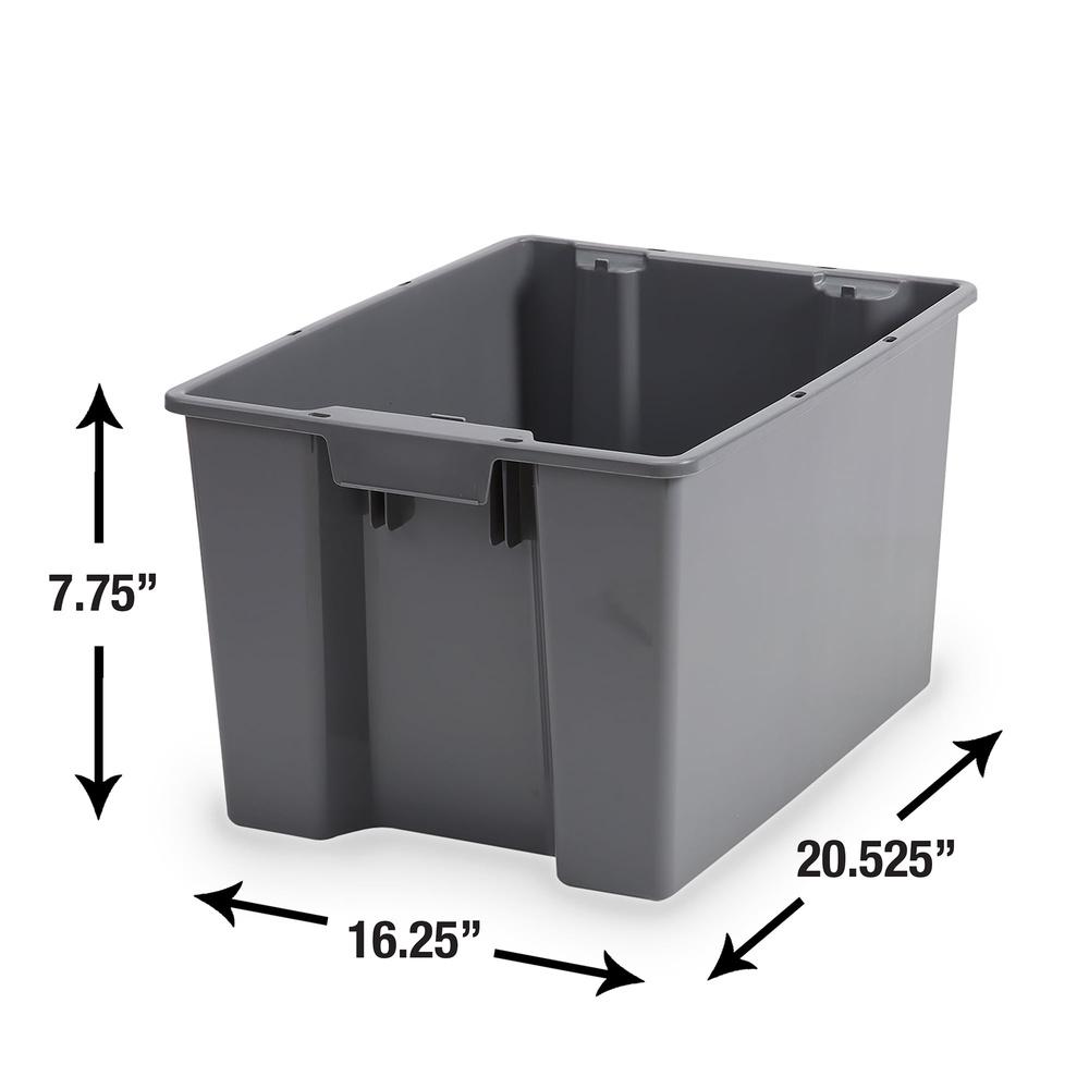 Medium Stackable Plastic Storage Bin Ideal Garage Organization Heavy Duty Nesting Container with Durable Handles Rust Water