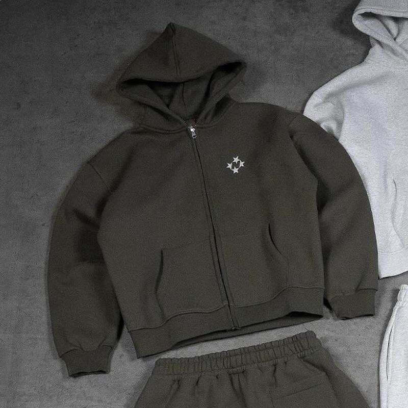 Independent Station Retro Personality Street Trend Brand New Sweatshirt Autumn Men's and Women's Same Cardigan Casual Sweater Sweatpants