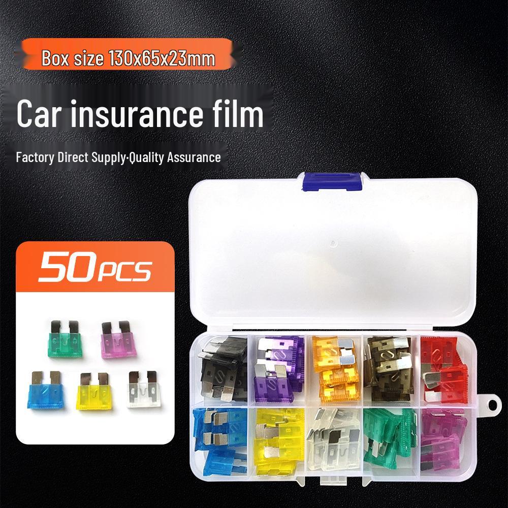 50 Pcs Universal Blade Car Fuses: Small, Medium, Large & Cigarette Lighter