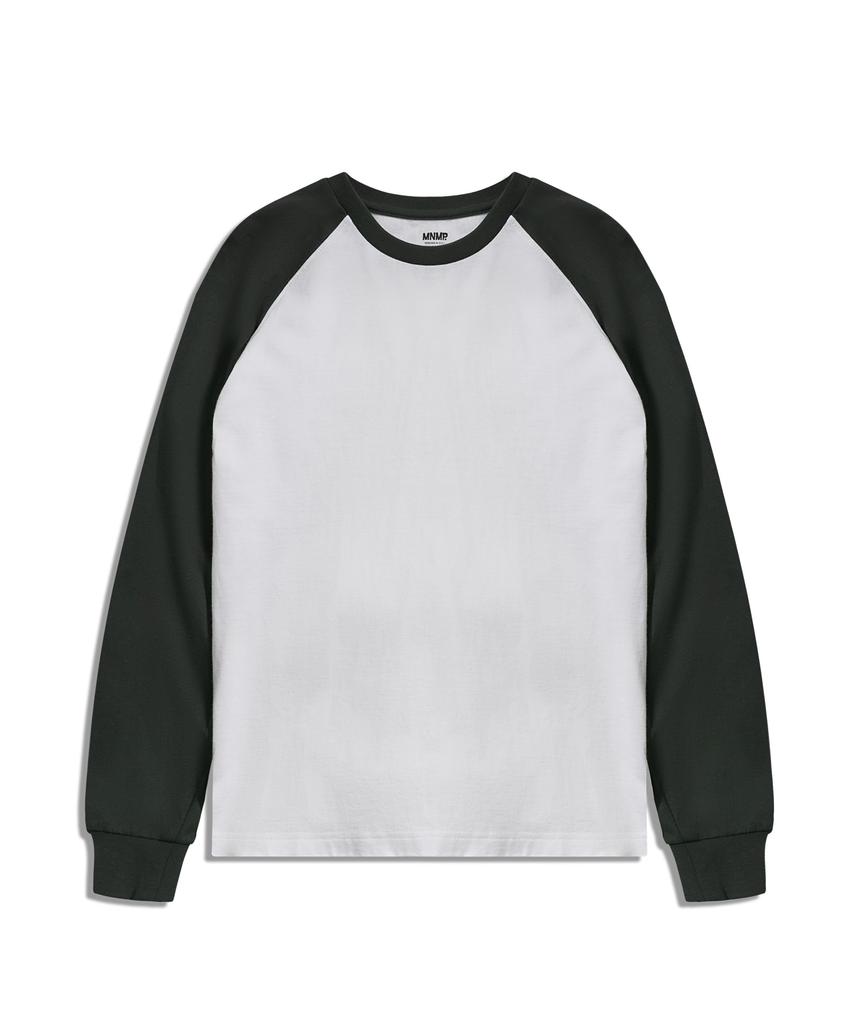 MINIMALPROJECT Under Log Raglan Long Sleeve T-Shirt Mlt122 [White/Darkgray]