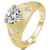 WUIHA Vintage 100% 925 Sterling Silver 8 * 8 MM Heart Cut VVS1 D Color Real GRA Moissanite Diamonds Gemstone Ring Fine Jewelry
