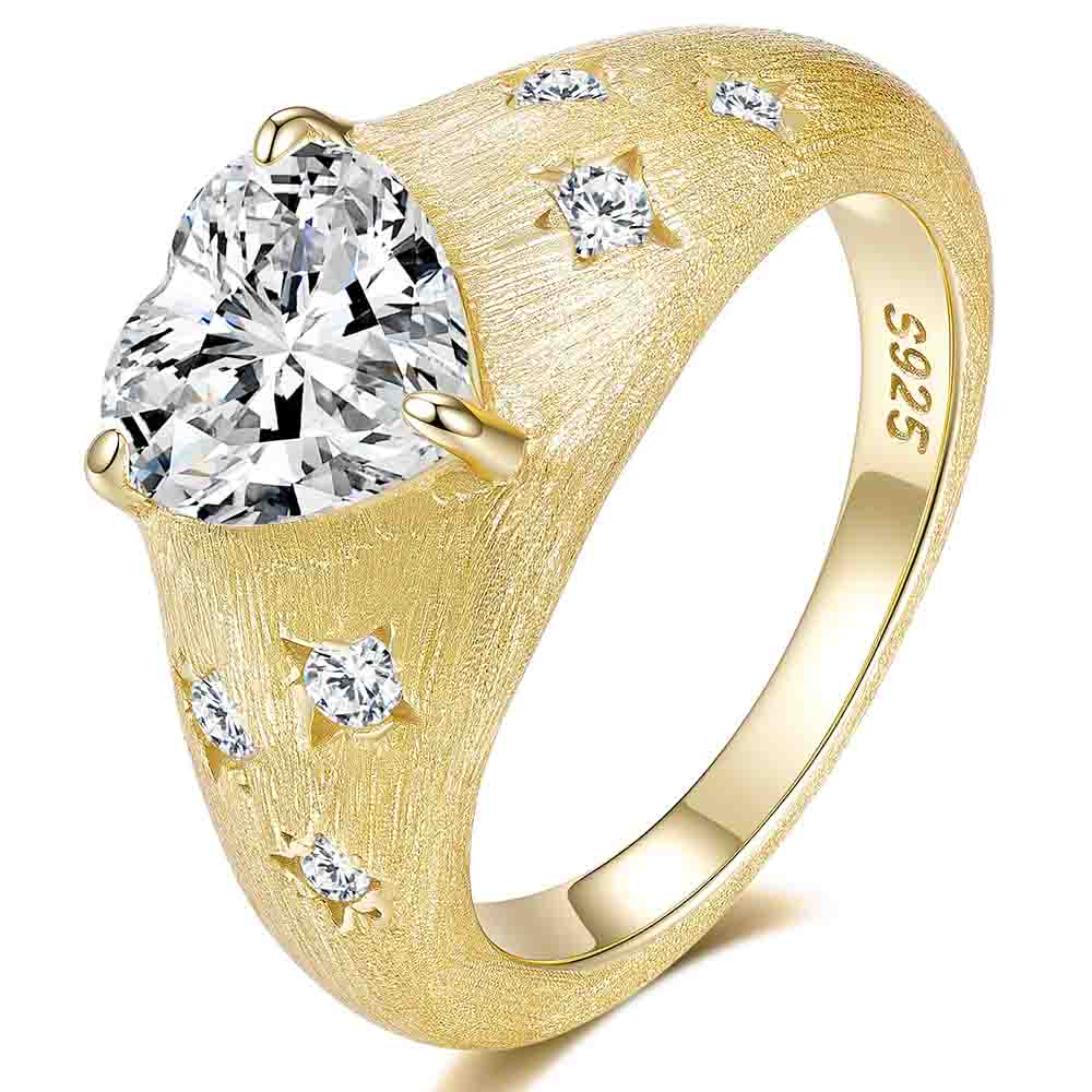 WUIHA Vintage 100% 925 Sterling Silver 8 * 8 MM Heart Cut VVS1 D Color Real GRA Moissanite Diamonds Gemstone Ring Fine Jewelry