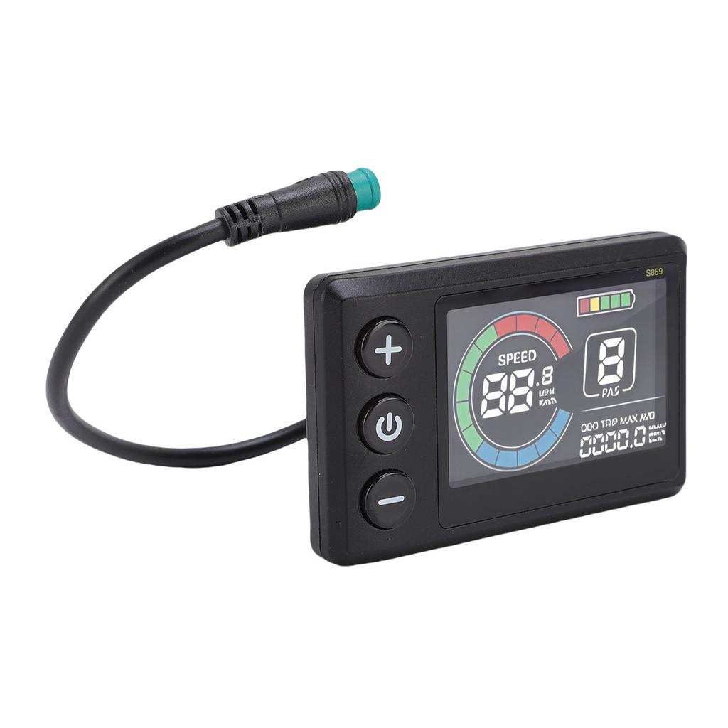 Electric Bike LCD Display Meter with 5 Core Waterproofing Wire for Electric Scooter 22.2mm 0.9in Handlebars